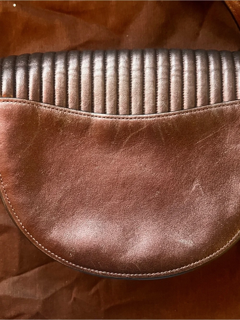 Coach Brown Quilted Leather Crossbody with Logo Tag